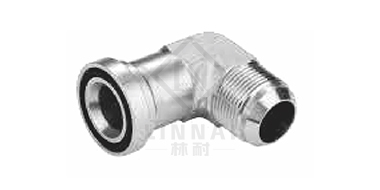 90° curved American JIC external thread 74° external cone/light series flange ISO 6162-1