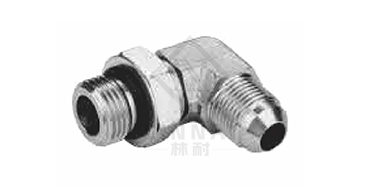 90° curved American JIC external thread 74° outer cone 
 /British pipe external thread O-ring
